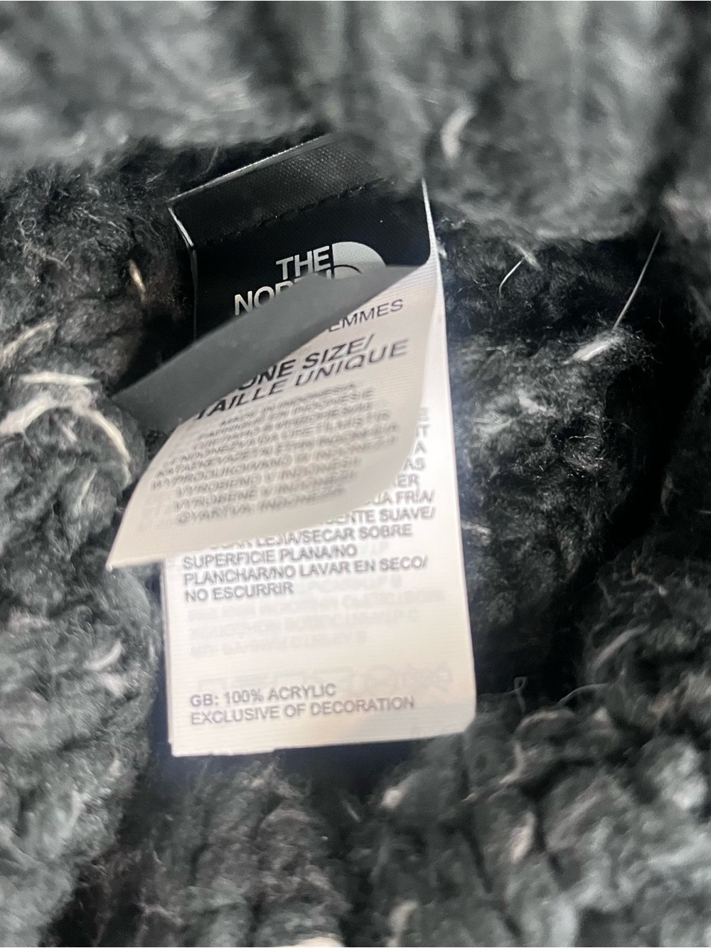 The North Face Black Flecked Knit Cuffed Beanie Gray One Size Womens Winter Fall - Picture 4 of 4